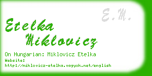 etelka miklovicz business card